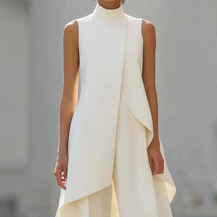 Valentina | Elegant Jumpsuit with High-Neck Draped Top