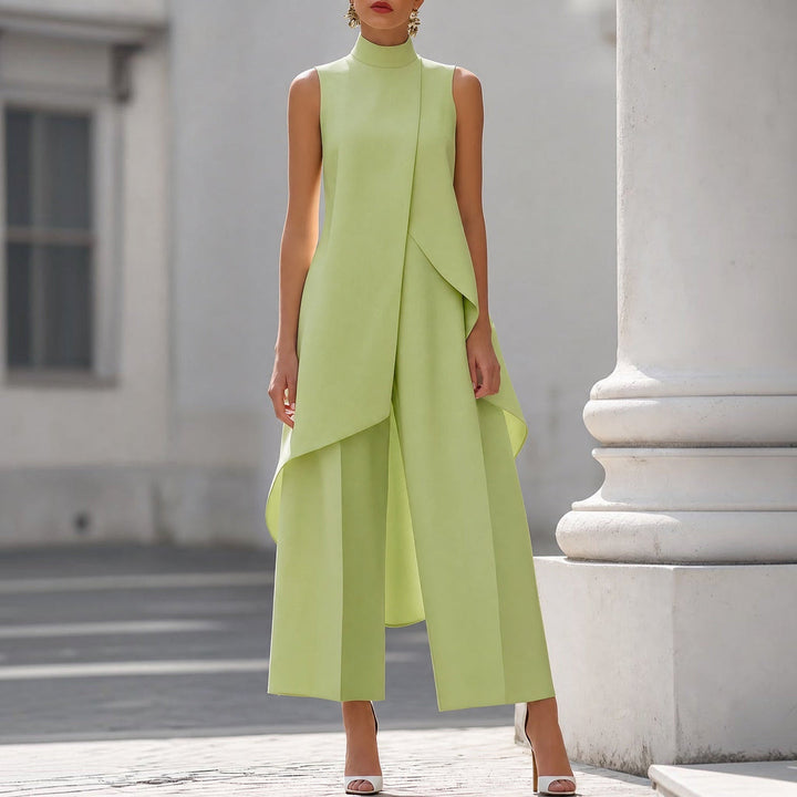 Valentina | Elegant Jumpsuit with High-Neck Draped Top