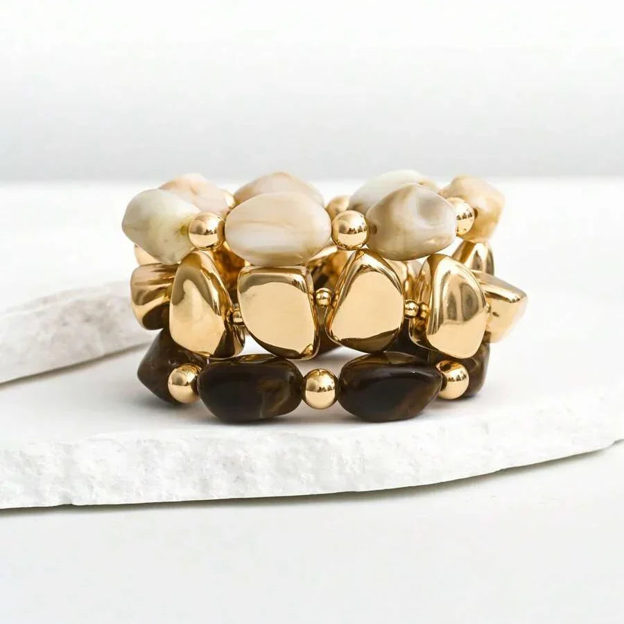 Bohemian Retro Geometric Thick Acrylic Beaded Bracelet