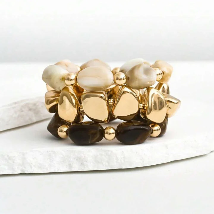 Bohemian Retro Geometric Thick Acrylic Beaded Bracelet