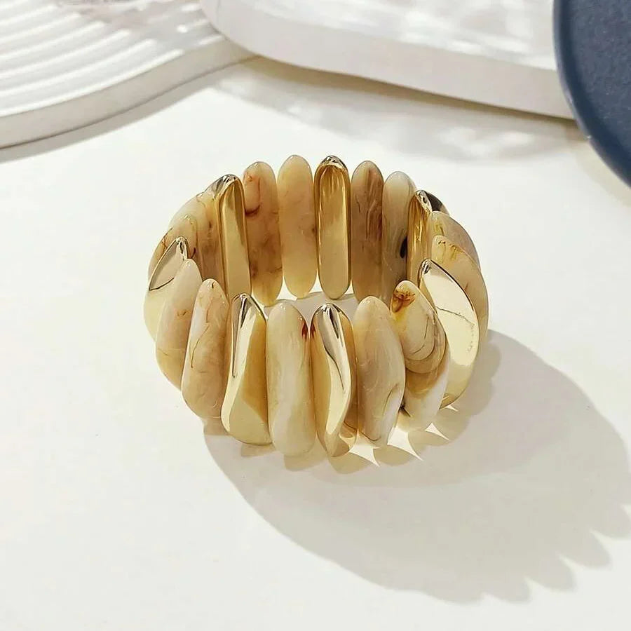 Bohemian Retro Geometric Thick Acrylic Beaded Bracelet