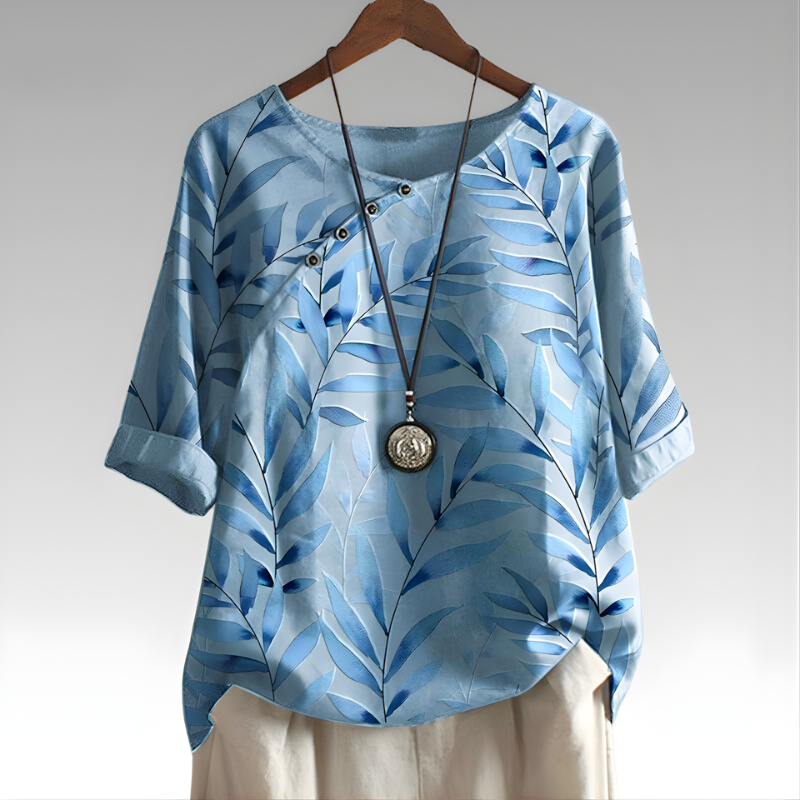 Lusette™ Nature-Inspired Button Detail Top