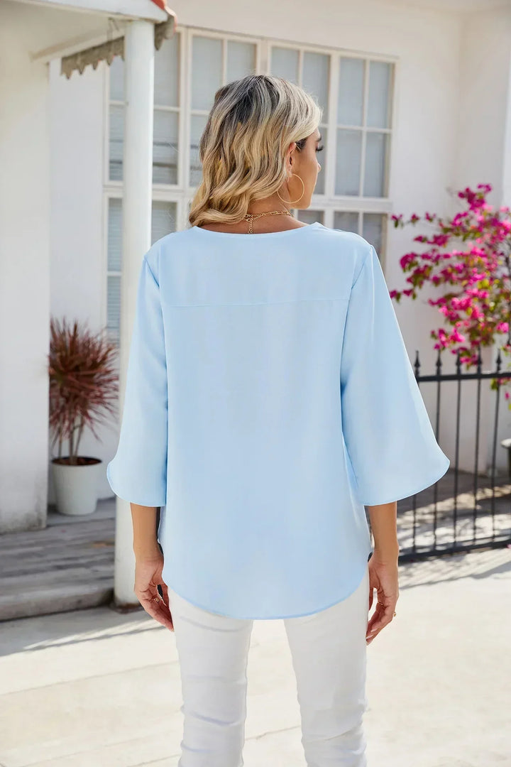 Jadzia™ Relaxed V-Neck Blouse