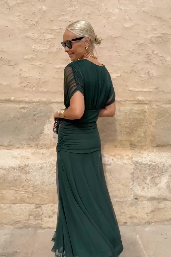 Emelia™ Elegant V-Neck Maxi Dress