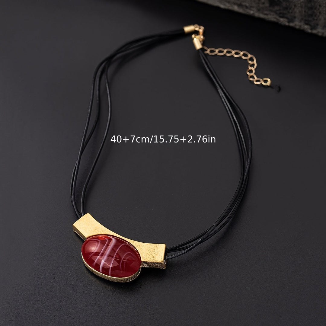 Elegant Bohemian Gemstone Gold Plated Necklace