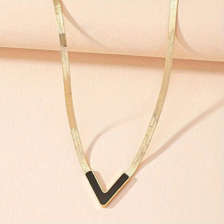 Sleek Minimalist Chain V-Shaped Pendant Necklace