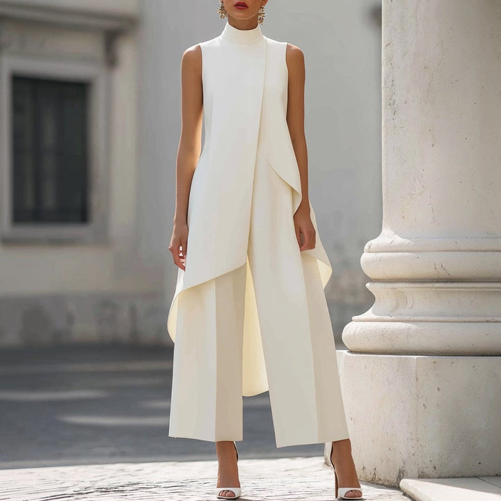Valentina | Elegant Jumpsuit with High-Neck Draped Top