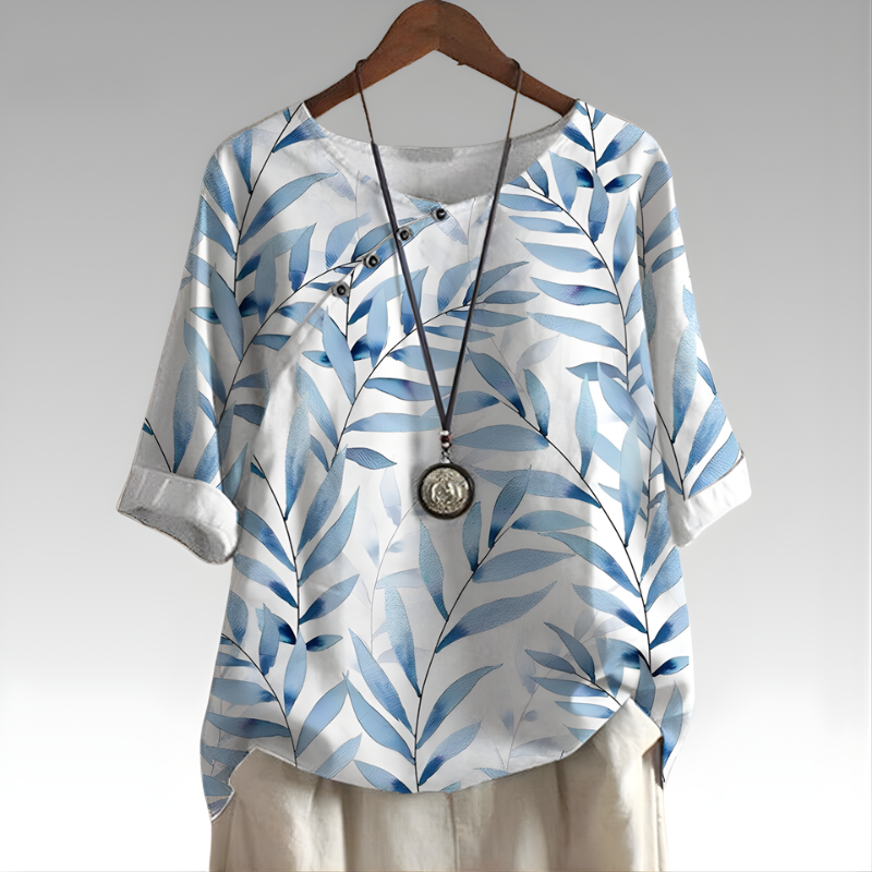 Lusette™ Nature-Inspired Button Detail Top