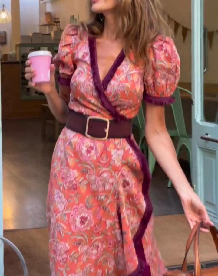 Angel™ Elegant Puff-Sleeve Maxi Dress
