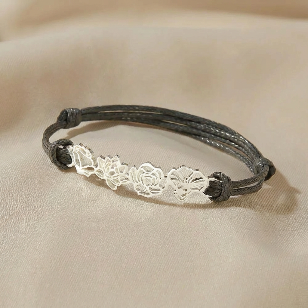 Personalized Birth Flower Bracelet
