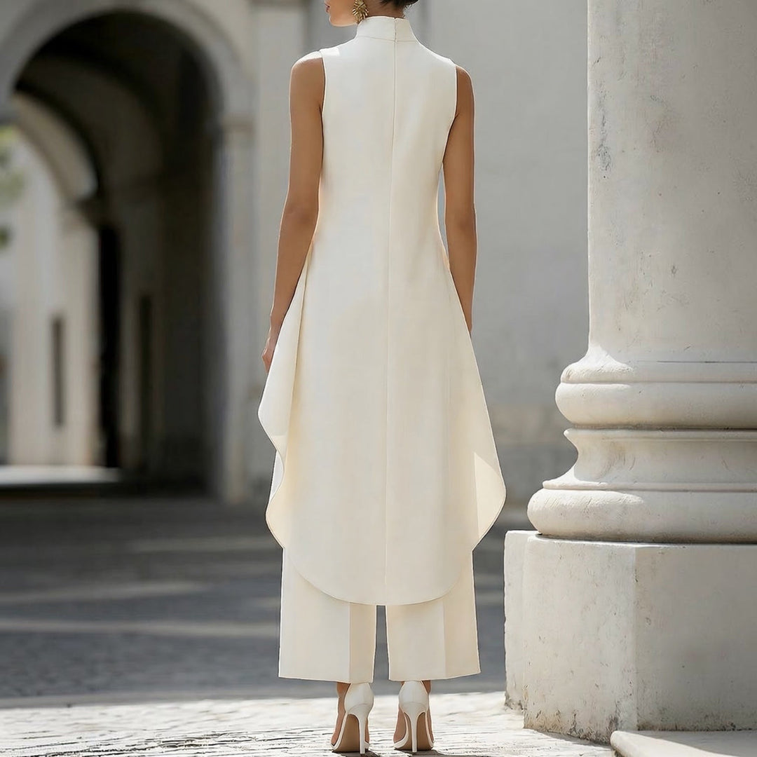 Valentina | Elegant Jumpsuit with High-Neck Draped Top