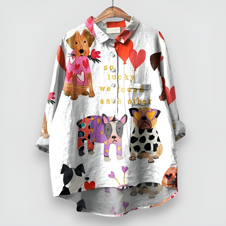 Geraldine | Women's Shirt with Dog Print
