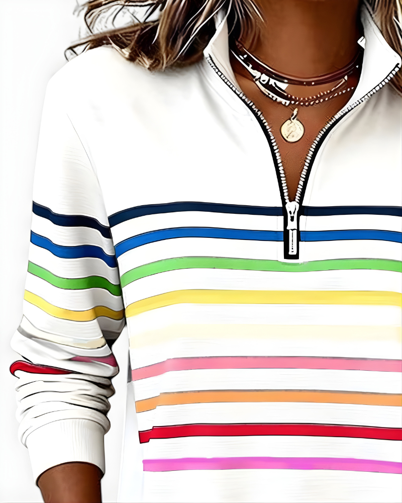 Raina™ Striped Zip Hoodie
