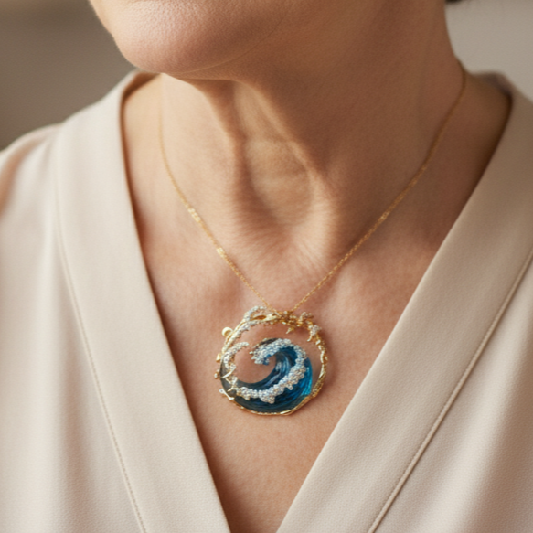 Ocean Wave Gold Necklace