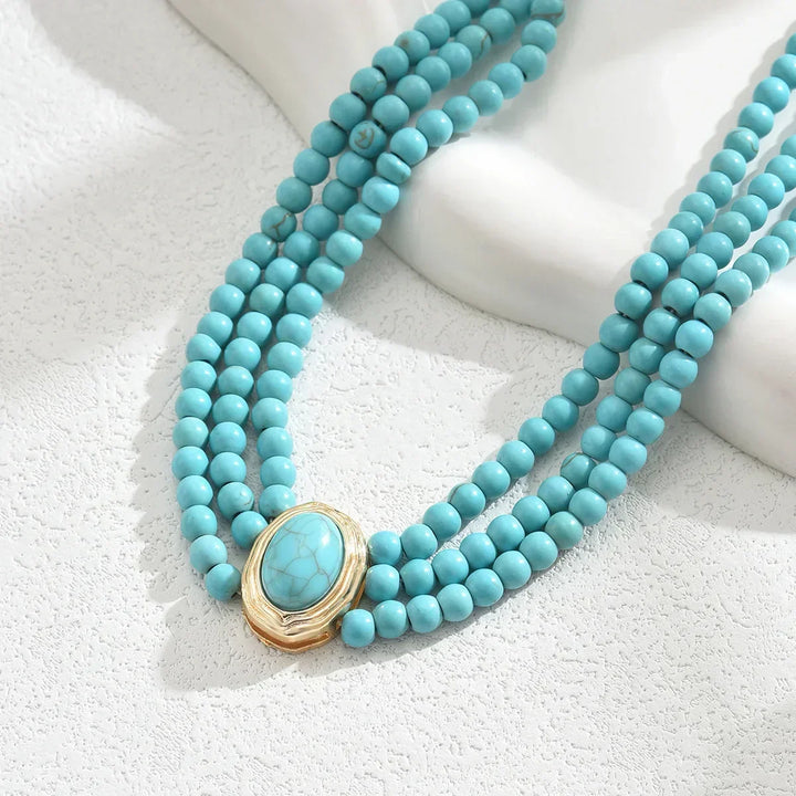 Elegant Vintage Turquoise Beaded Necklace