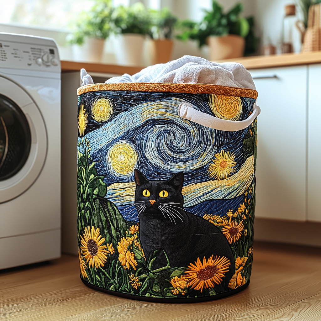 Cheeky Cat quilted storage basket