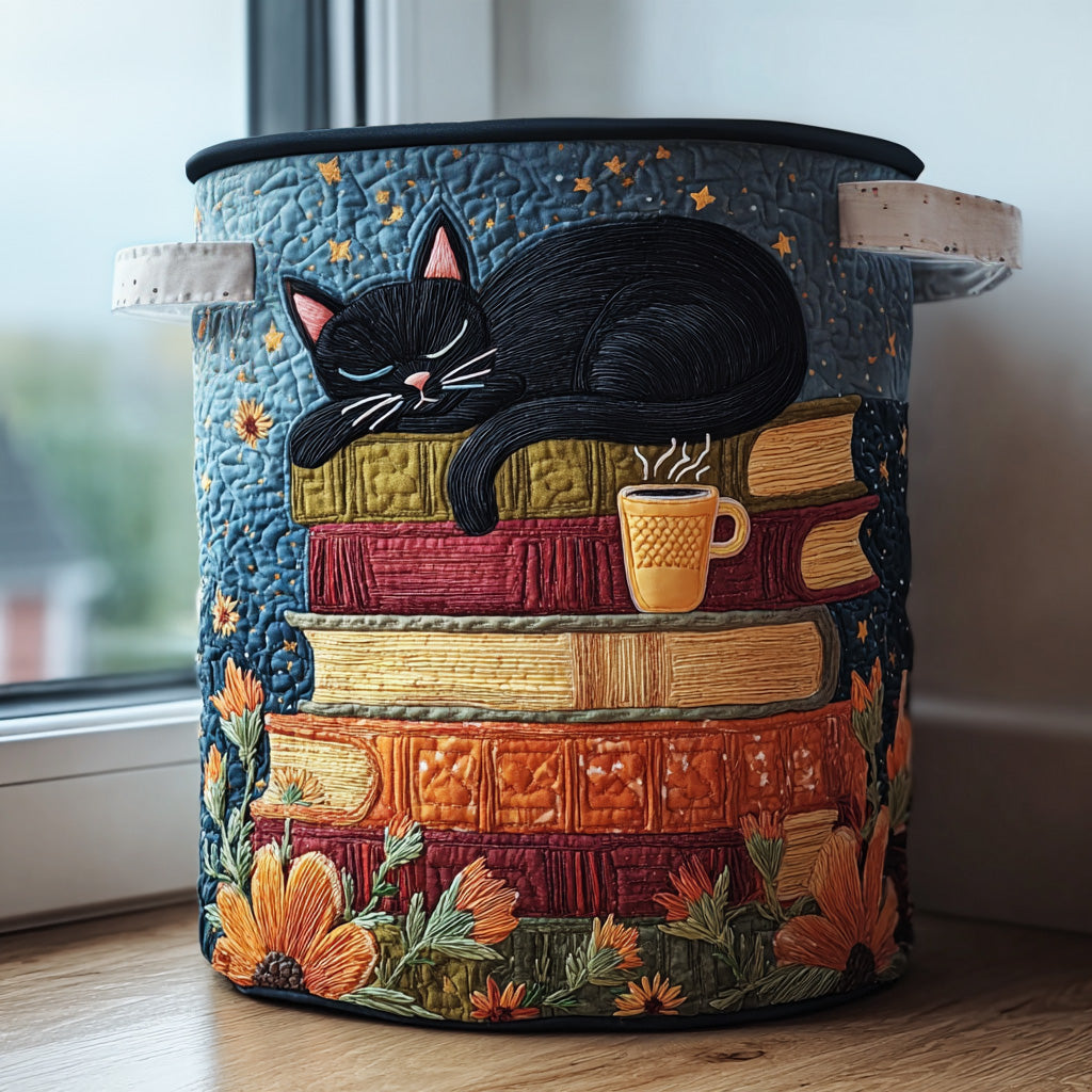 Colourful Cats quilted storage basket