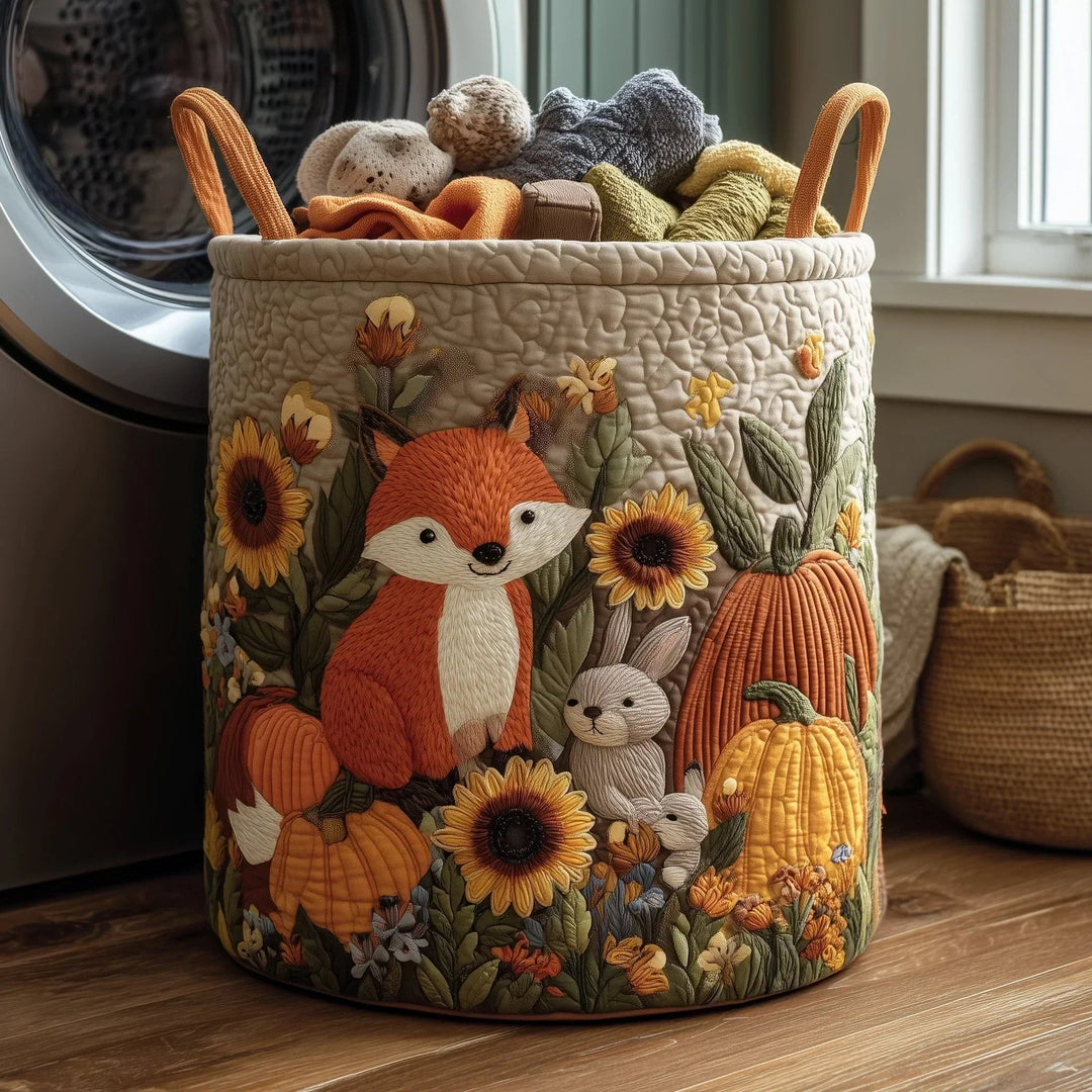 Fox & Friends quilted storage basket