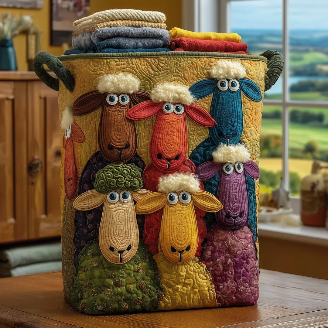 Sheep quilted storage basket