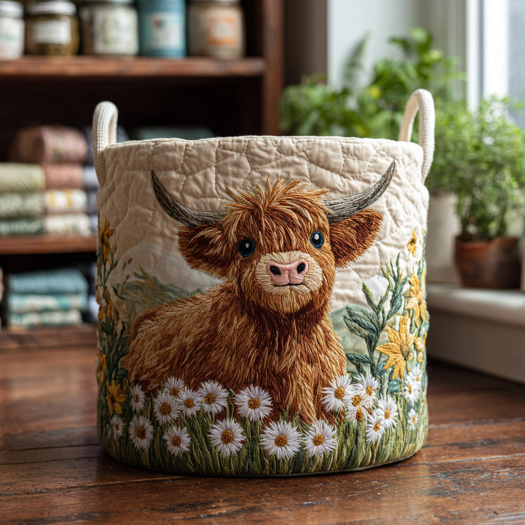 Highland Charm quilted storage basket