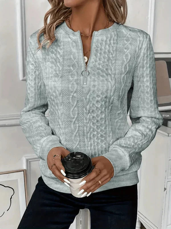 Lynne | Cable-Knit Zip Sweatshirt
