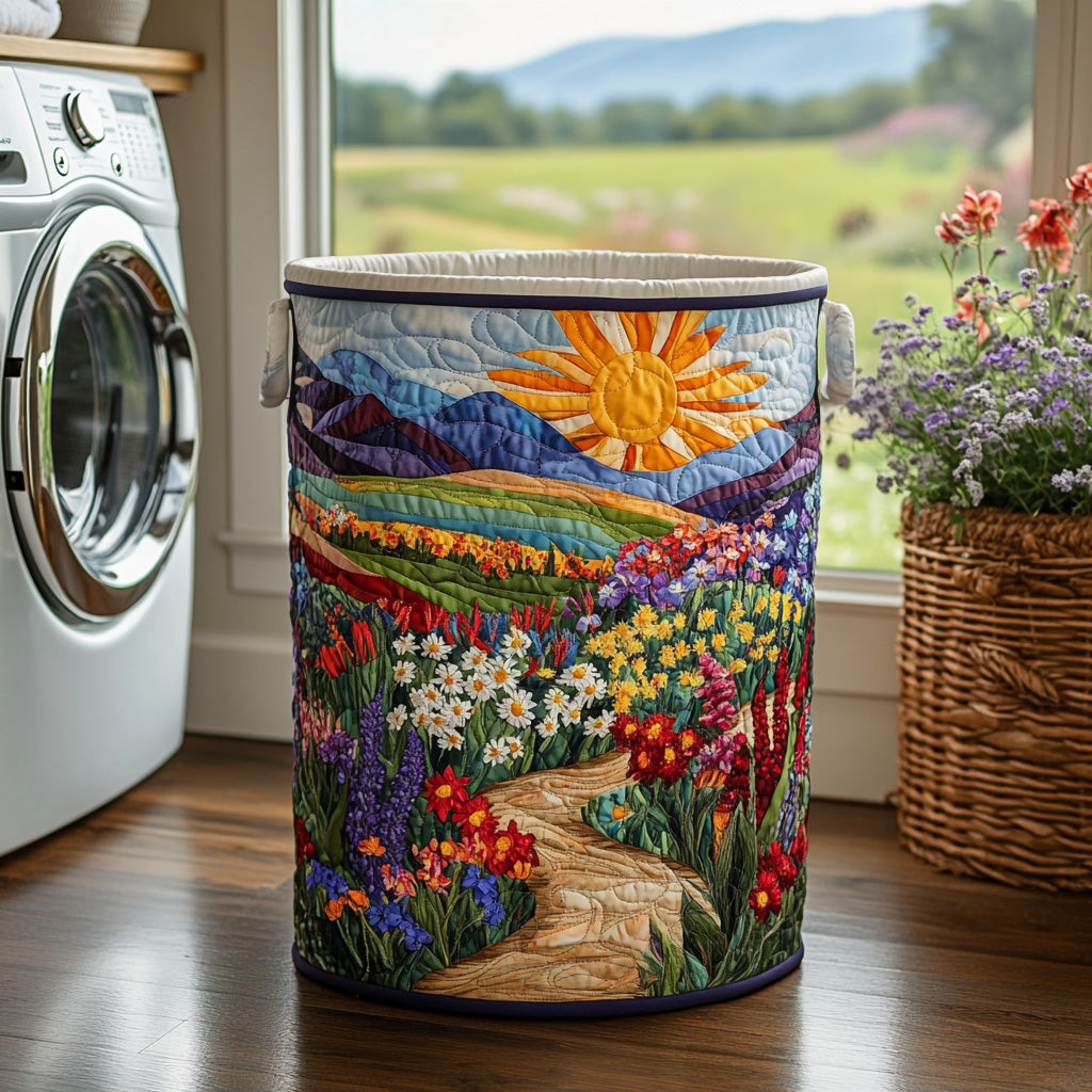 Meadow Song quilted storage basket