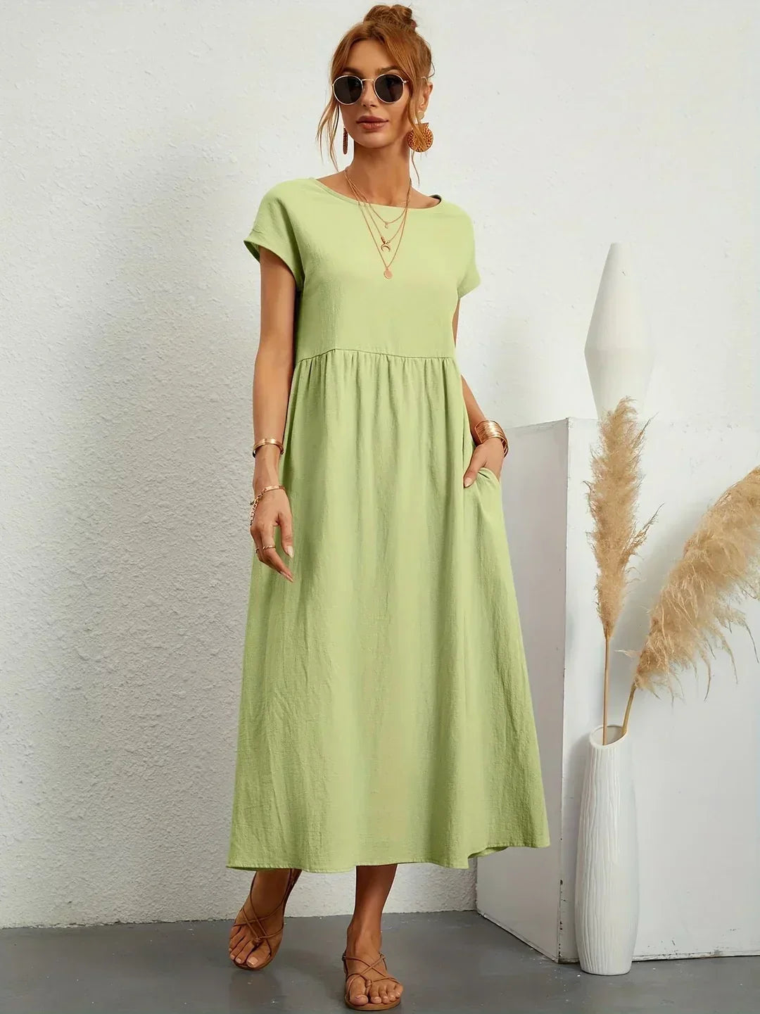Gabrielle™ – Timeless Fluid Midi Dress