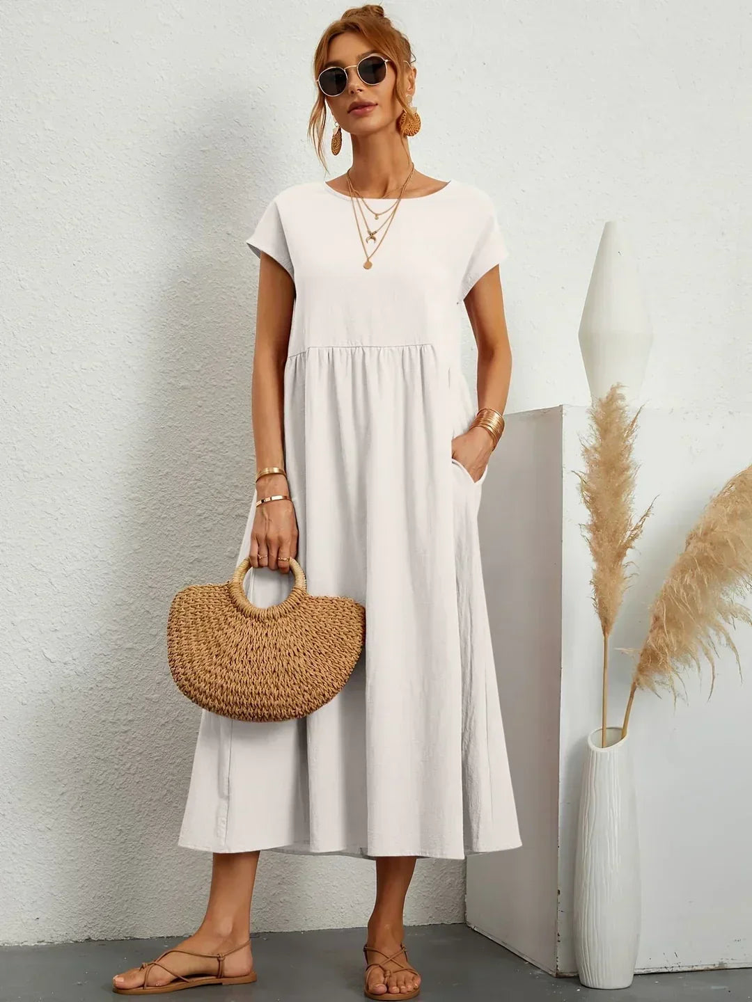 Gabrielle™ – Timeless Fluid Midi Dress