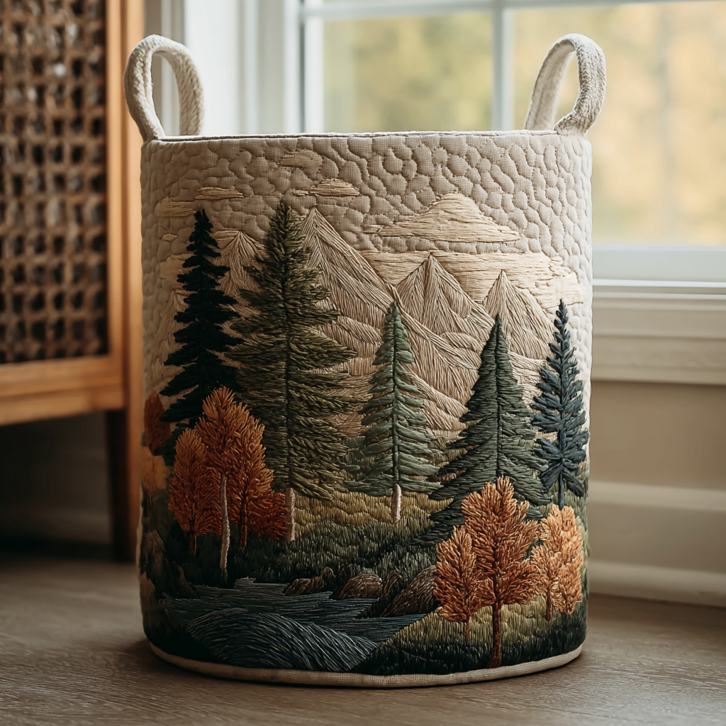 Mountain View quilted storage basket