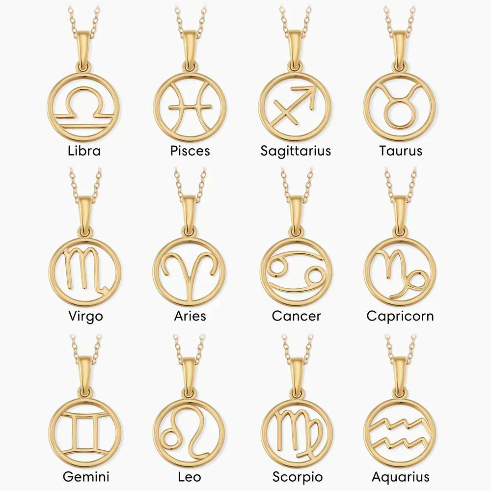 Zodiac Sign Necklace – Silver Tone