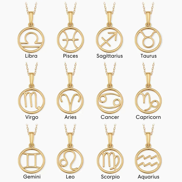 Zodiac Sign Necklace – Silver Tone