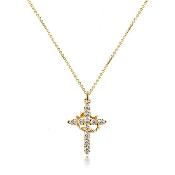 The Eternal Cross & Crown Necklace