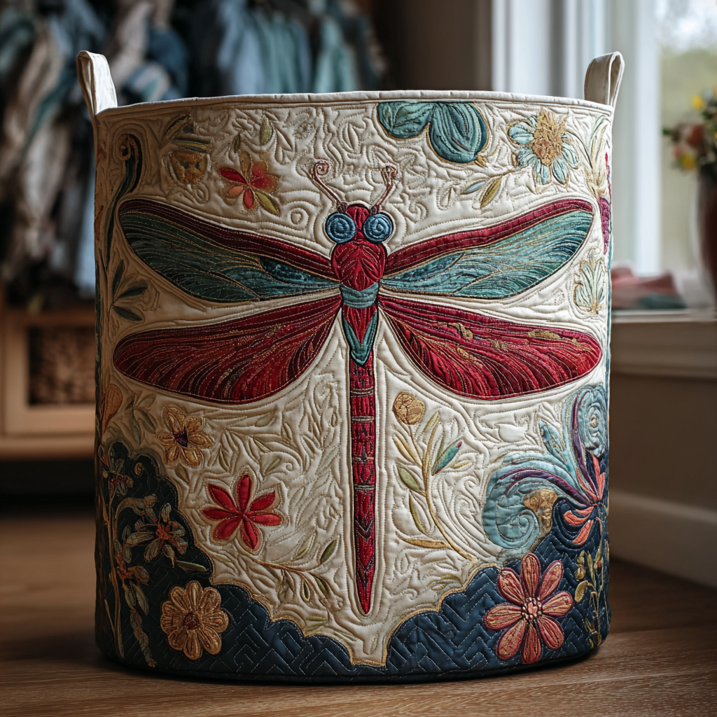 Pure Dragonfly quilted storage basket