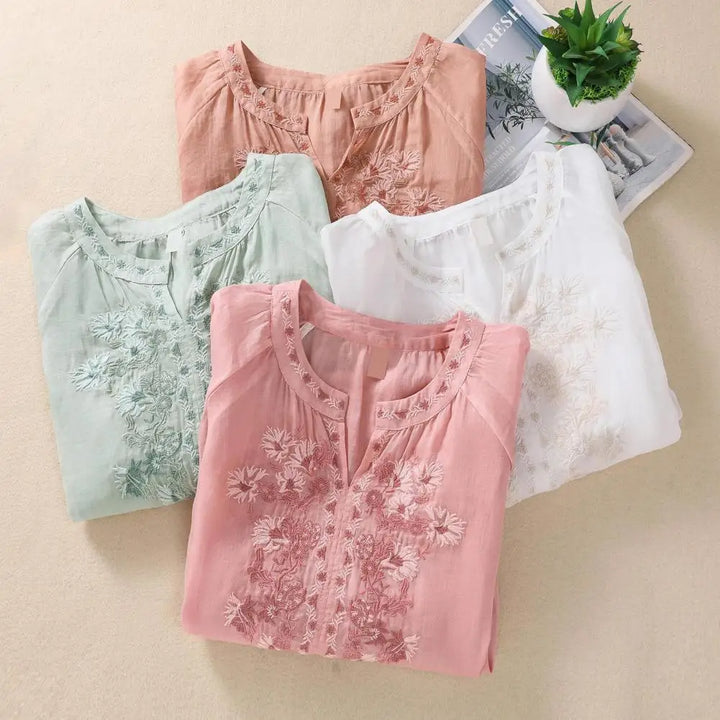 Sophie™ Embroidered Cotton Floral Blouse