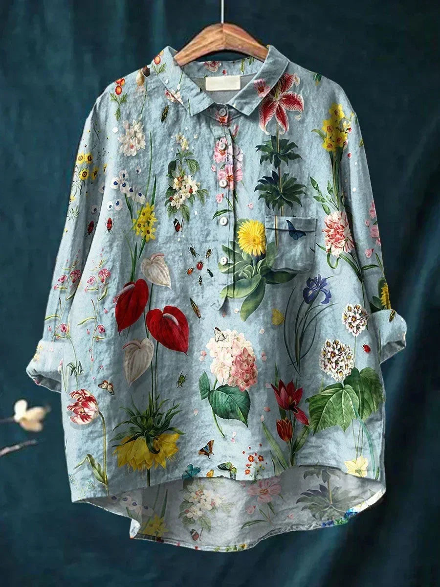 Scarlett | Vibrant Floral Button-Up Shirt