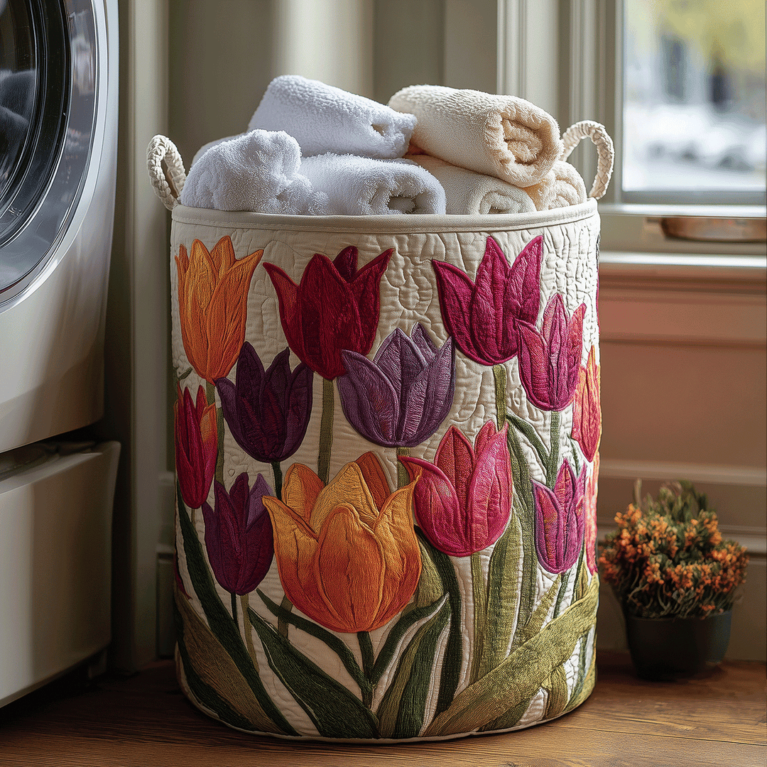 Dutch Tulip quilted storage basket
