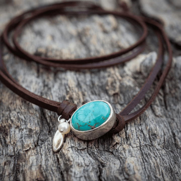 Vintage Turquoise Pearl Multi Layered Necklace