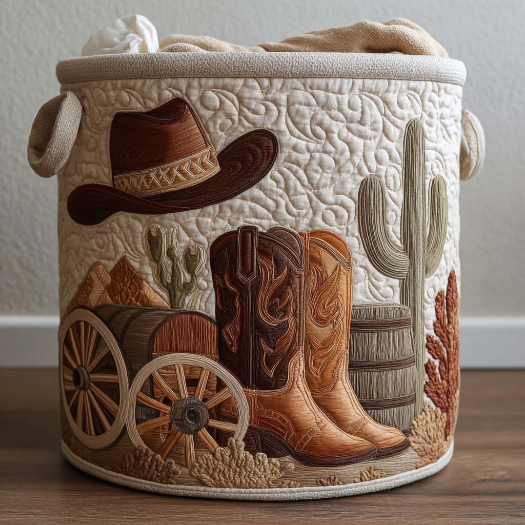 Western Spirit quilted storage basket