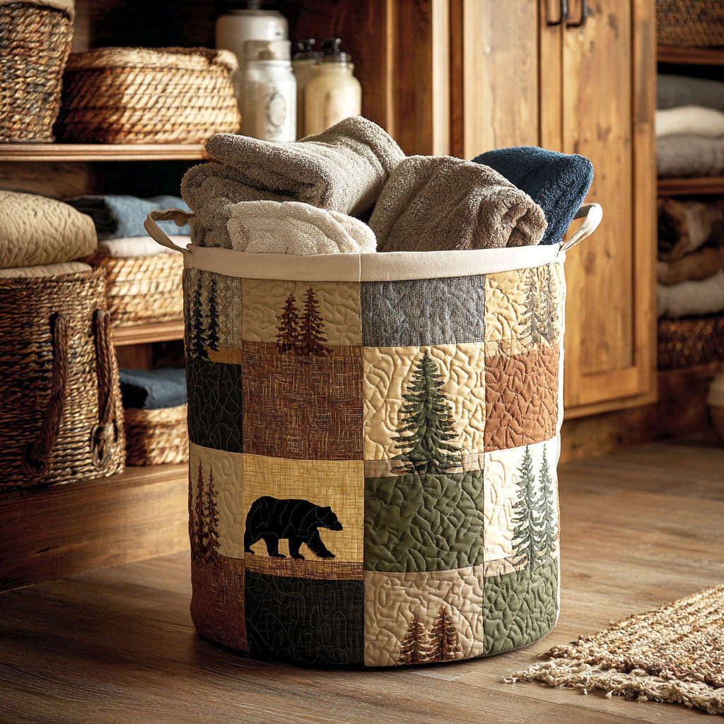 Mountain Clearing quilted storage basket
