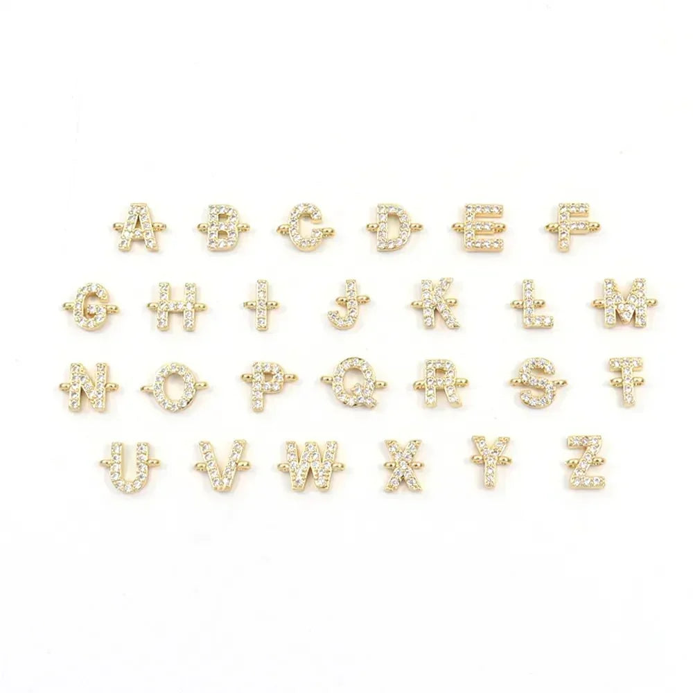 Dainty Personalized Initial Cord Bracelet with Pavé Crystal Charm