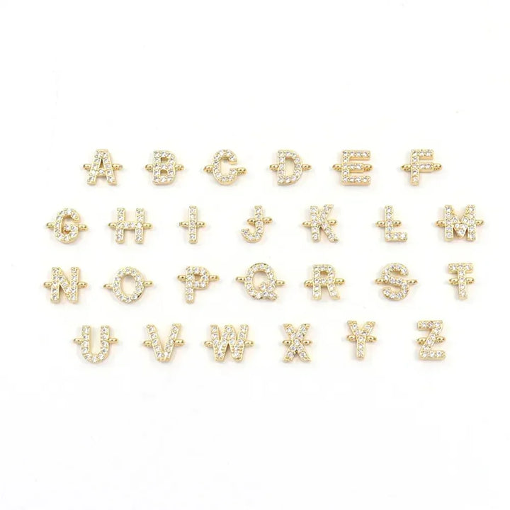 Dainty Personalized Initial Cord Bracelet with Pavé Crystal Charm