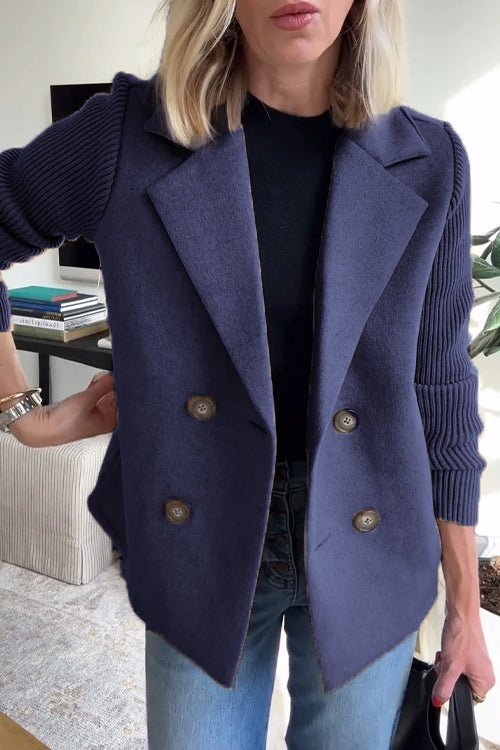 Camryn™ Elegant Knit-Sleeve Blazer