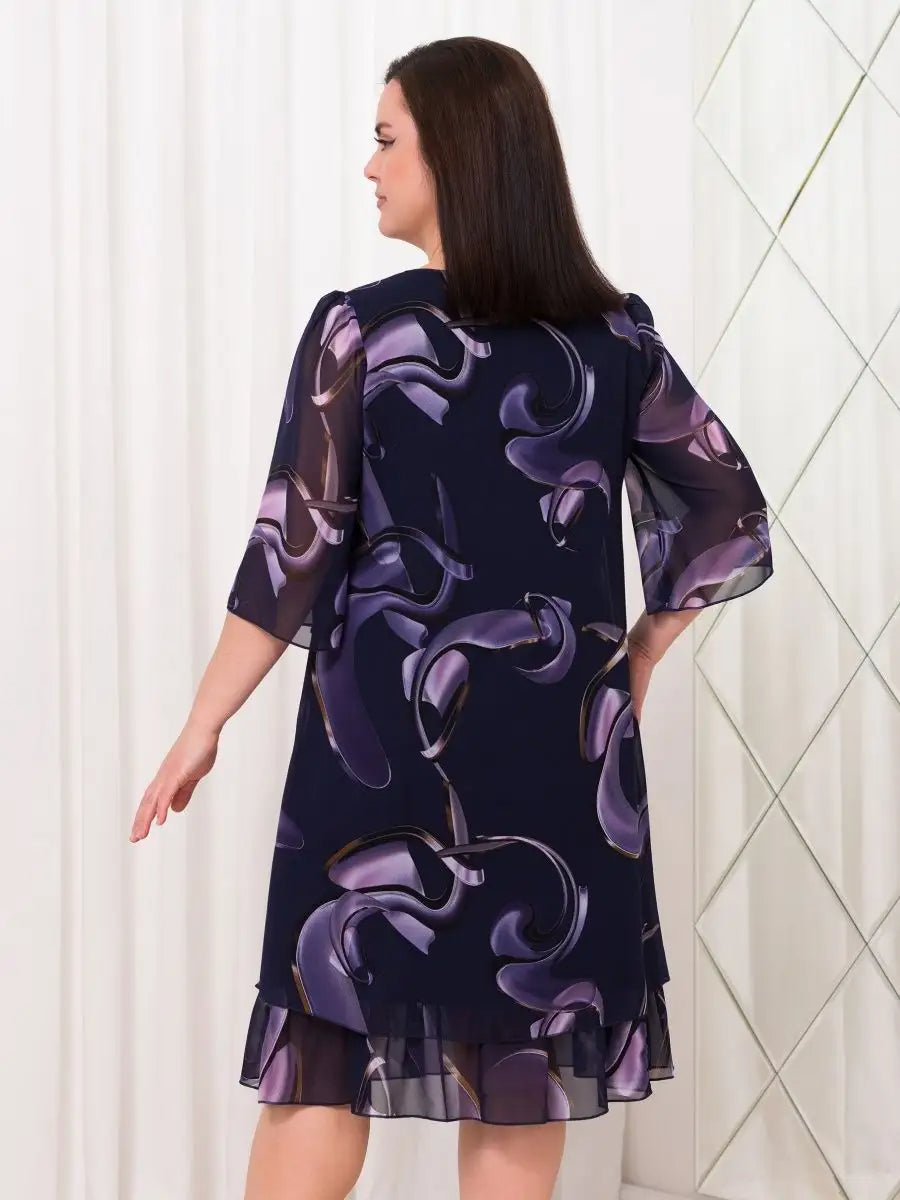 Emma™ Midnight Swirl Chiffon Dress