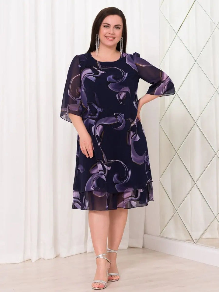 Emma™ Midnight Swirl Chiffon Dress