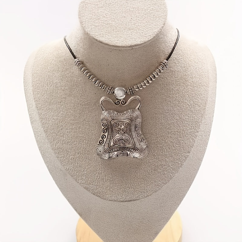 Vintage Antique Geometric Tribal Pendant Necklace