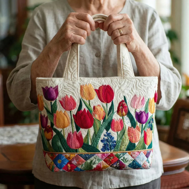 Borsa Imbottita - Giardino di Tulipani
