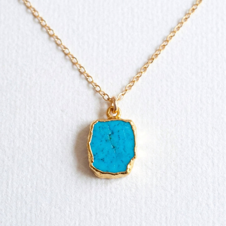Elegant Turquoise Gemstone Gold Plated Necklace