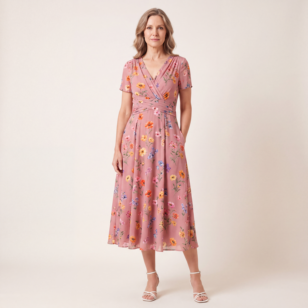 Theresa™ Floral Twist Waist Dress