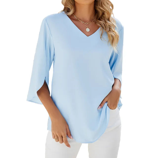 Jadzia™ Relaxed V-Neck Blouse