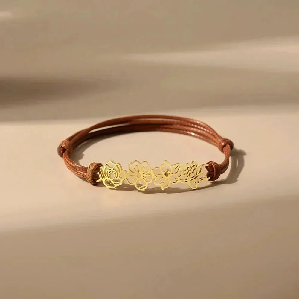 Personalized Birth Flower Bracelet